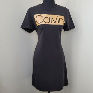 Calvin Klein Jeans Short Sleeve Midi Logo T-Shirt Dress